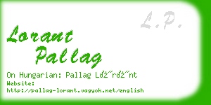 lorant pallag business card